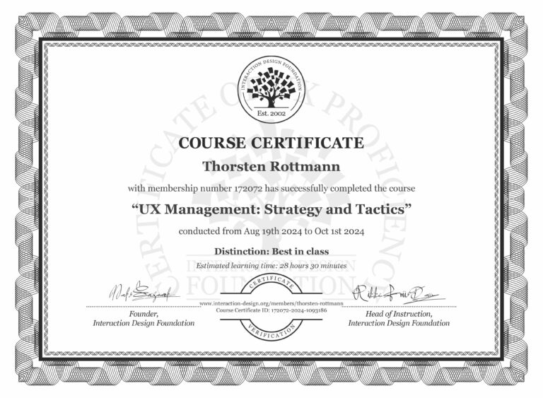 Zertifikat: ux-management-strategy-and-tactics
