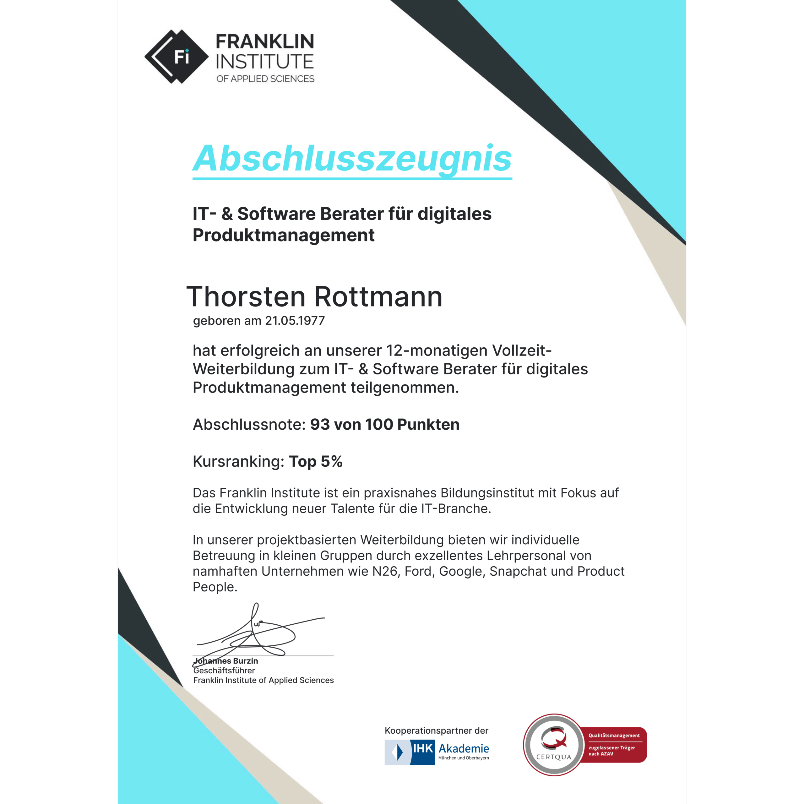 Abschlusszeugnis