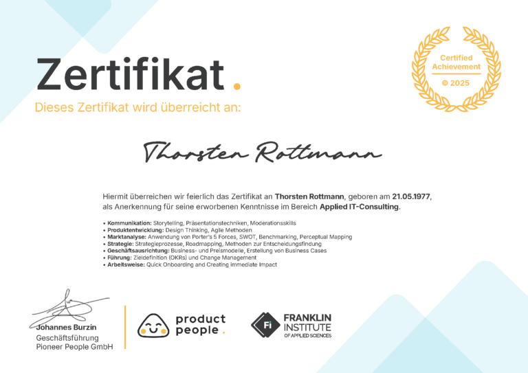 Zertifikat – Applied IT-Consulting